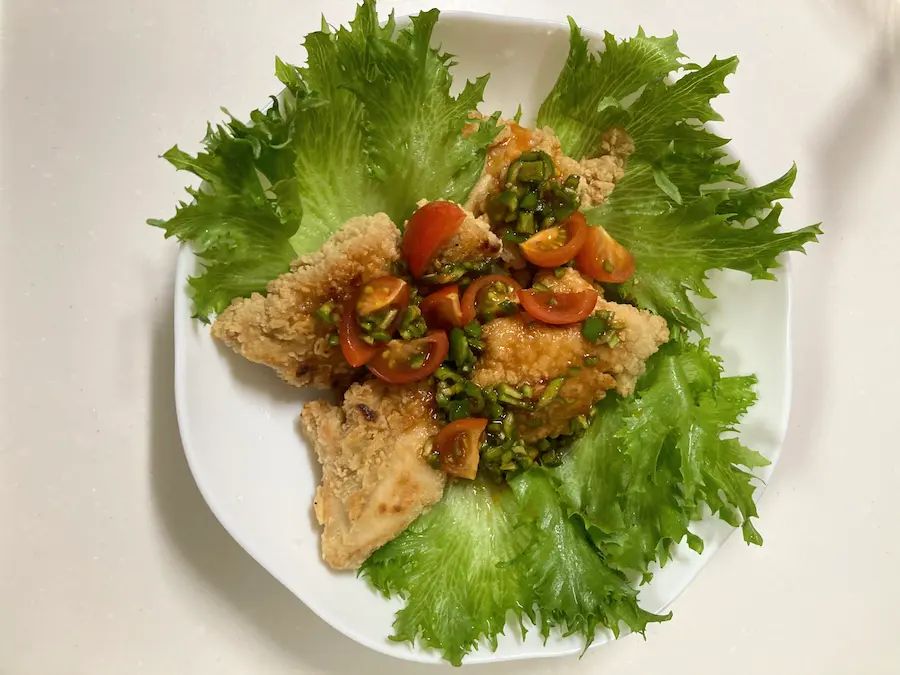 オイシックスミールキットチキンフライのサルサ風完成品