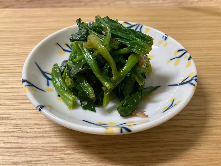 らでぃっしゅぼーやお試しセットのほうれん草料理