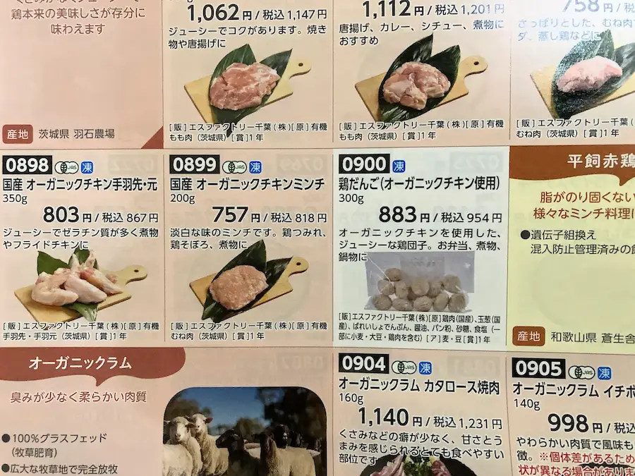 ビオ・マルシェ定期便カラログのお肉ページ